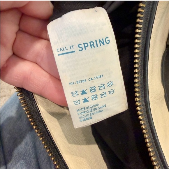 Call It Spring Black and White Striped Satchel with Gold Hardware - Picture 7 of 8